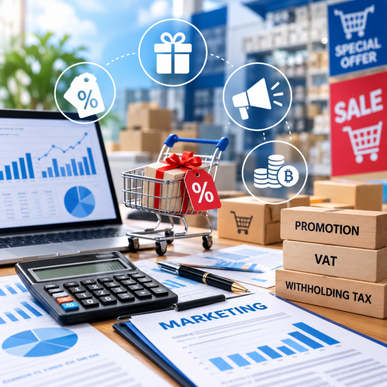ค่าส่งเสริมการขาย หัก ณ ที่จ่าย 3% VAT ของแถม และส่วนลด