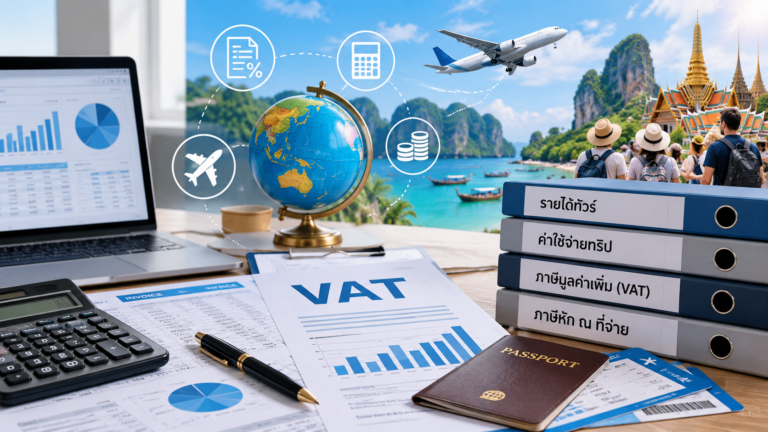 บัญชีและภาษีธุรกิจนำเที่ยว บริษัททัวร์ รายได้ ค่าใช้จ่าย VAT และภาษีหัก ณ ที่จ่าย