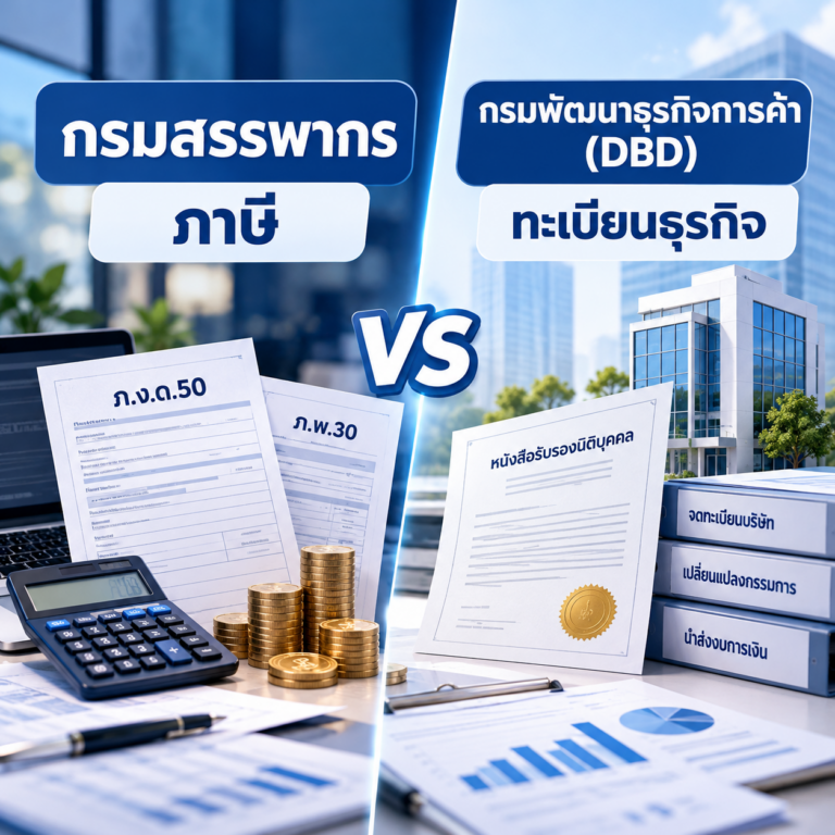 กรมสรรพากรกับกรมพัฒนาธุรกิจการค้า DBD เปรียบเทียบหน้าที่ด้านภาษีและทะเบียนธุรกิจ