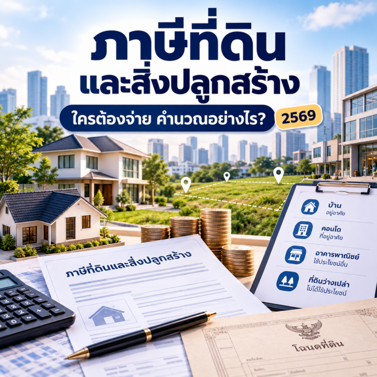ภาษีที่ดินและสิ่งปลูกสร้าง 2569 ใครต้องจ่ายและคำนวณอย่างไร สำหรับบ้าน คอนโด อาคารพาณิชย์ และที่ดินว่างเปล่า