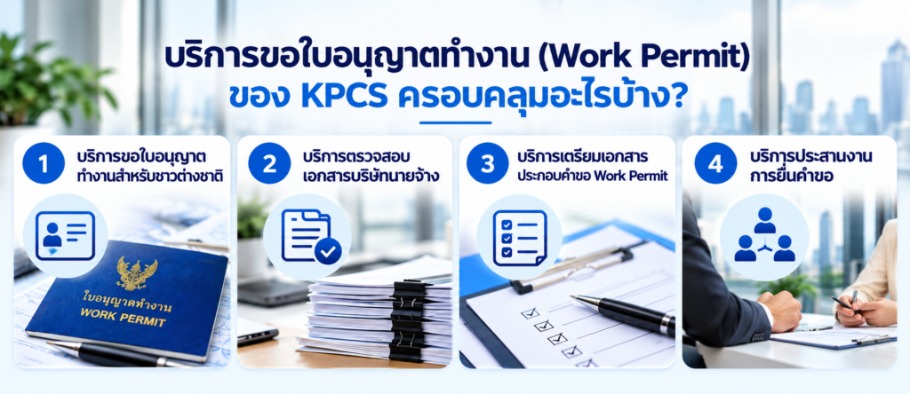 อินโฟกราฟฟิก บริการ work permit ของ kpcs accounting