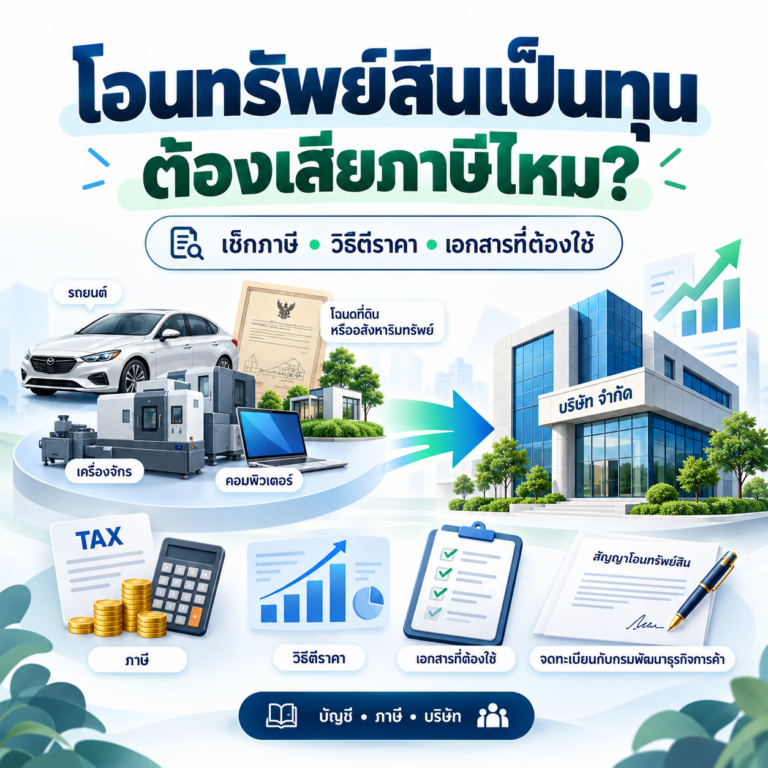 โอนทรัพย์สินเป็นทุน ต้องเสียภาษีไหม วิธีตีราคาทรัพย์สินและเอกสารที่ต้องเตรียมก่อนนำทรัพย์สินเข้าบริษัท KPCS Accounting